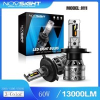 Novsight Bộ 2 Đèn Pha LED N61T H11 3000K / 4500K / 6500K 3 Màu 13000LM 60W 2 Năm Cho Xe Hơi