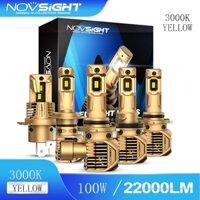 Novsight Cặp Đèn Pha LED H11 H4 9005 9006 H7 N62Y 3000K Ánh Sáng Vàng Cho Xe Hơi