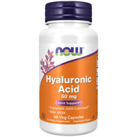 Now Bổ sung Hyaluronic Acid 50 mg với MSM, 60 Viên nang chay - Hỗ trợ khớp và bôi trơn