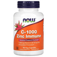 NOW Foods C-1000 Zinc Immune Vitamin C 1.000 mg & Zinc 15 mg 90 Veg Capsules