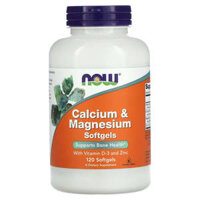 NOW Foods Calcium & Magnesium with Vitamin D3 and Zinc 120 Softgels