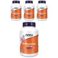 Now Foods D-Mannose 500mg Vegetarian Capsules, 120 Packs, 4 Packs