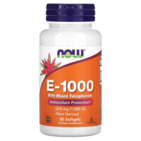 NOW Foods E-1000 with Mixed Tocopherols 670 mg (1.000 IU) 50 Softgels