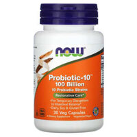 NOW Foods Probiotic-10 Restorative Care 100 Billion 30 Veg Capsules