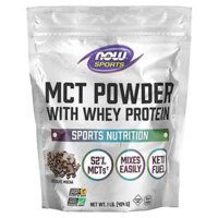 NOW Foods Sports MCT Powder with Whey Protein Chocolate Mocha 1 lb (454 g)