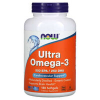 NOW Foods Ultra Omega-3 500 EPA / 250 DHA 180 Enteric Coated Softgels