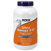 Now Foods Ultra Omega 3-D 600 EPA & 300 DHA 1000 IU Fish Softgels, 180 Packs, 1 Pack