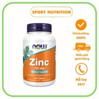 Now Foods Zinc 50 mg, viên uống bổ sung kẽm hỗ trợ tăng sinh lý nam giới, giảm mụn nội tiết