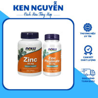Now Foods Zinc Picolinate 50mg Veg 120 Capsules - Viên Uống Bổ Sung Kẽm Tăng Cường Hệ Miễn Dịch, Sinh Lý