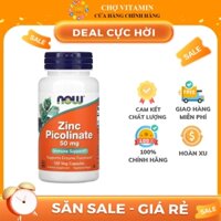 Now Foods Zinc Picolinate 50mg Veg 120 Capsules - Viên Uống Bổ Sung Kẽm Tăng Cường Hệ Miễn Dịch, Sinh Lý