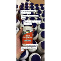 Now Foods Zinc Picolinate 50mg Veg 120 Capsules - Viên Uống Bổ Sung Kẽm Tăng Cường Hệ Miễn Dịch, Sinh Lý