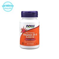 Now High Potency Vitamin D3 5000IU 120 viên - Hỗ Trợ Miễn Dịch, Xương Khớp Khỏe Mạnh