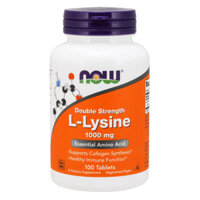 NOW, L-Lysine 1000 mg | Hỗ Trợ Phòng Ngừa Mụn Ngoài Da, Mụn Do Nội Tiết Tố, điều trị mụn thâm nám, sẹo. Hỗ trợ tổng hợp Collagen, Tăng Cường Chức năng miễn dịch khỏe mạnh (100 Viên nén)