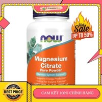 Now Magnesium Citrate Pure Powder 8oz - Bột Bổ Sung Magnseium Hấp Thụ Nhanh Xây Dựng Cơ Bắp, Xương Khớp, Não 76 lần dùng