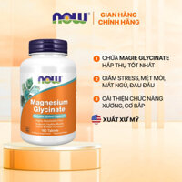 NOW Magnesium Glycinate 200 mg, 180 Tablets