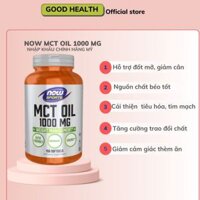 NOW MCT Oil Softgel, 1000 mg - Viên uống hỗ trợ đốt mỡ, giảm cân, cải thiện hệ tiêu hóa