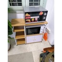 🚛NOW SHIP🚛 Kệ Nhà Bếp - Kệ Để Lò Vi Sóng Khung Sắt Sơn Tĩnh Điện Sàn Gỗ MDF Cao Cấp