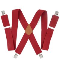 Nowbe Adjustable Clip Suspenders for Men X-Type Strap Triangle Strap Clip Leather Triangle Men's Bracket Men's Plus Edition Solid Color Hea...