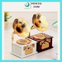 [NOWSHIP]-Hộp nhạc hình hoa loa kèn phong cách cổ điển có ngăn đựng 12.5x10.3x21.5cm