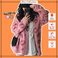 [Nowship2h] Áo Khoác Cardigan Form Rộng Họa Tiết  Đốm, Áo Khoác Len Thời Trang Thu Đông - Mã TA011