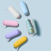 NP Ô dù mini hình viên thuốc tự động gấp gọn 2 chiều Ráp chất liệu vải dù 3 lớp, chống tia UV, chống thấm, che mưa tốt