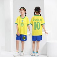 Np2 24 / 25 Bộ Trẻ Em Đội tuyển quốc gia Brazil Jersey sân nhà Neymar Jr Áo Bóng Đá Quần Short Trẻ Em Phù Hợp Với PN2