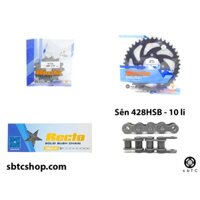 NSD Nhông sên dĩa Recto đen 428HSB 10 li ly Suzuki Xì Po Sport RGV 120 chính hãng Thái Lan