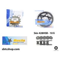 NSD Nhông sên dĩa Recto đen 428HSB 10 li ly Benelli TNT125 TNT 125 chính hãng Thái Lan