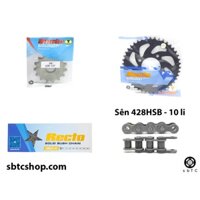 NSD Nhông sên dĩa Recto đen 428HSB 10 li ly Benelli TNT150 TNT15 TNT 150 chính hãng Thái Lan