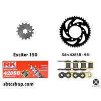 NSD Nhông sên dĩa RK vàng đen Exciter 150 chính hãng