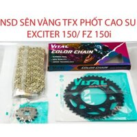 NSD Sên Vàng TFX phốt EXCITER 150/ EX 150/ Ex150/ Fz150i/ Exciter - Nhông Sên Dĩa, đĩa tải, xích sên phốt cao su VITAL