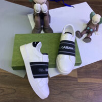 nt Giày Slipon Lười Dolce Da Phối Vạch Chun Chữ Dập Nổi GS24P - Hàng mới về