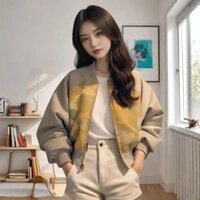 Nữ Bóng Chày Aviator Áo Khoác Cổ Tròn Rời Mới Trong Áo Ném Bom Nữ Lót Vintage Giá Rẻ Bông Tai Kẹp Bán Chất Lượng Cao Sang Trọng