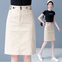 Nữ Mùa Hè Mỏng OverSize Váy 2024 Mới Cao Cấp Giữa Chiều Dài Chữ A Vỏ Váy Đa Năng Cổ Slit Váy Một Bước 91ZI