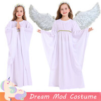Nữ Thần Hy Lạp Thiên Thần Trang Phục Hóa Trang Cho Bé Gái Váy Trắng Cổ Cho Bé Gái Truyền Thống Halloween Trang Phục Giáng Sinh