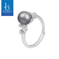 Nữ Trang Ngọc Trai, Bộ Trang Sức Ngọc Trai Đen Khuyên Tai Dáng Dài - BNJ211 - Bảo Ngọc Jewelry - Lẻ nhẫn