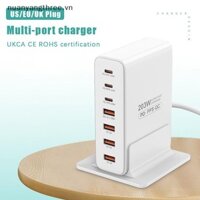 Nuanyangthree.vn 203W Máy Tính Để Bàn GaN Sạc Đa Cổng USB Loại C PD QC Điện Thoại Du Lịch Trạm Sạc Nhanh PPS Adapter Cho MacBook IPhone Samsung Mới