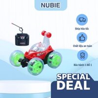 Nubie Đồ Chơi Ô tô điều khiển từ xa, phát nhạc có đèn lộn nhào 360 độ hàng cao cấp, quà tặng cho bé-màu ngẫu nhiên