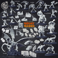 [Núi lửa] Goliath Witch Demon Giant Lizard Dragon Dungeon dnd War Chess Piece Model Không sơn