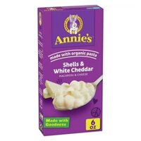 Nui Phô Mai Cheddar, Macaroni & Cheese, Shells & White Cheddar, 6 oz (170g) - ANNIE'S HOMEGROWN