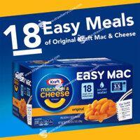 Nui Phô Mai Nấu Nhanh Bằng Lò Vi Sóng Kraft Easy Mac Original Mac N Cheese Macaroni & Cheese Microwavable Dinner, Thùng 1.09 Kg (38.7 Oz.) 2 Lb. 6.7 Oz., 18 Gói