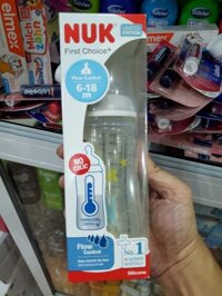 NUK First Choice + Bình sữa trẻ em có kiểm soát nhiệt độ – Núm vú XL (6-18m) 360ml
