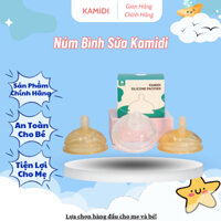 Núm Bình Sữa Kamidi Chất Liệu Silicon Thiết Kế Mô Phỏng Đầu Ti Mẹ, Núm Thay Thế Cho Bình Sữa Kamidi
