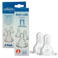 Núm ti bình sữa Dr.Brown's Cổ hẹp Số 1 cho bé từ 0 tháng