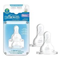 Núm ti bình sữa Dr.Brown's Cổ hẹp Số 4 cho bé từ 9 tháng