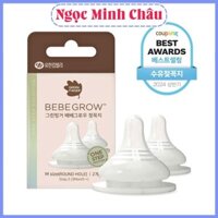 Núm ti bình sữa Green Finger BebeGrow Hàn quốc, núm ty 2 van thoát khí (vừa bình moyuum , pigeon.)