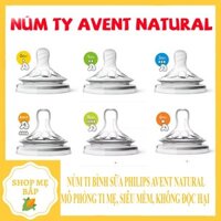 Núm Ti Bình Sữa PHILIPS AVENT NATURAL Cổ Rộng [Đủ số 0 - 5] [Cam kết chính hãng]