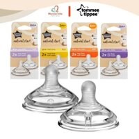 Núm ti bình sữa Tommee Tippee cho bé, núm ty Natural Start silicone siêu mềm - Monnie Kids