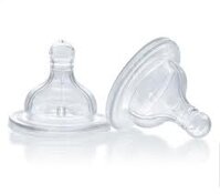 Núm ti chicco cổ rộng silicone 4m+(hộp 2 chiếc)