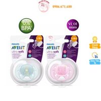 Núm ti giả Philips Avent Núm ty ngậm Avent Ultra Air Soft Thông Khí Siêu Mềm Có Chỉnh Nha - 1 Đổi 1 Nếu Lỗi NSX